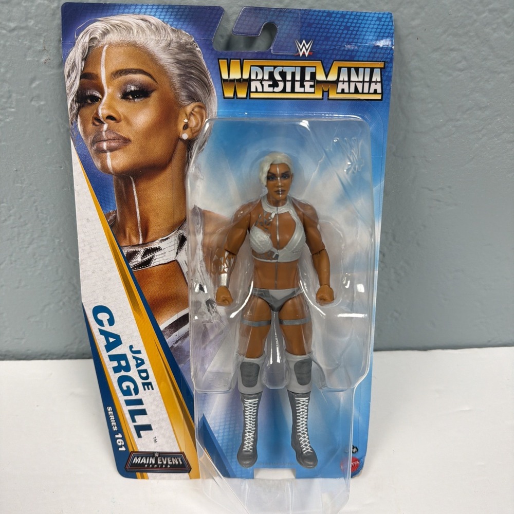 WWE Main Event 161 Jade Cargill Wrestling Figure Wrestlemania Mattel Card Bent